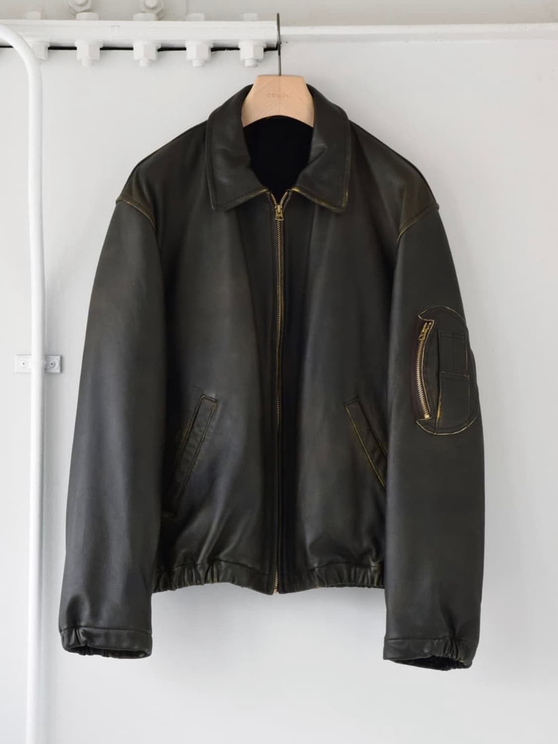 [3] 코모리 24ss 레더 블루종 자켓 상품이미지1