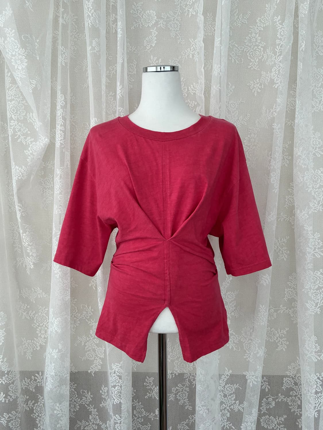 38) 이자벨마랑 드레이프 반팔 티셔츠 핑크 상품이미지1