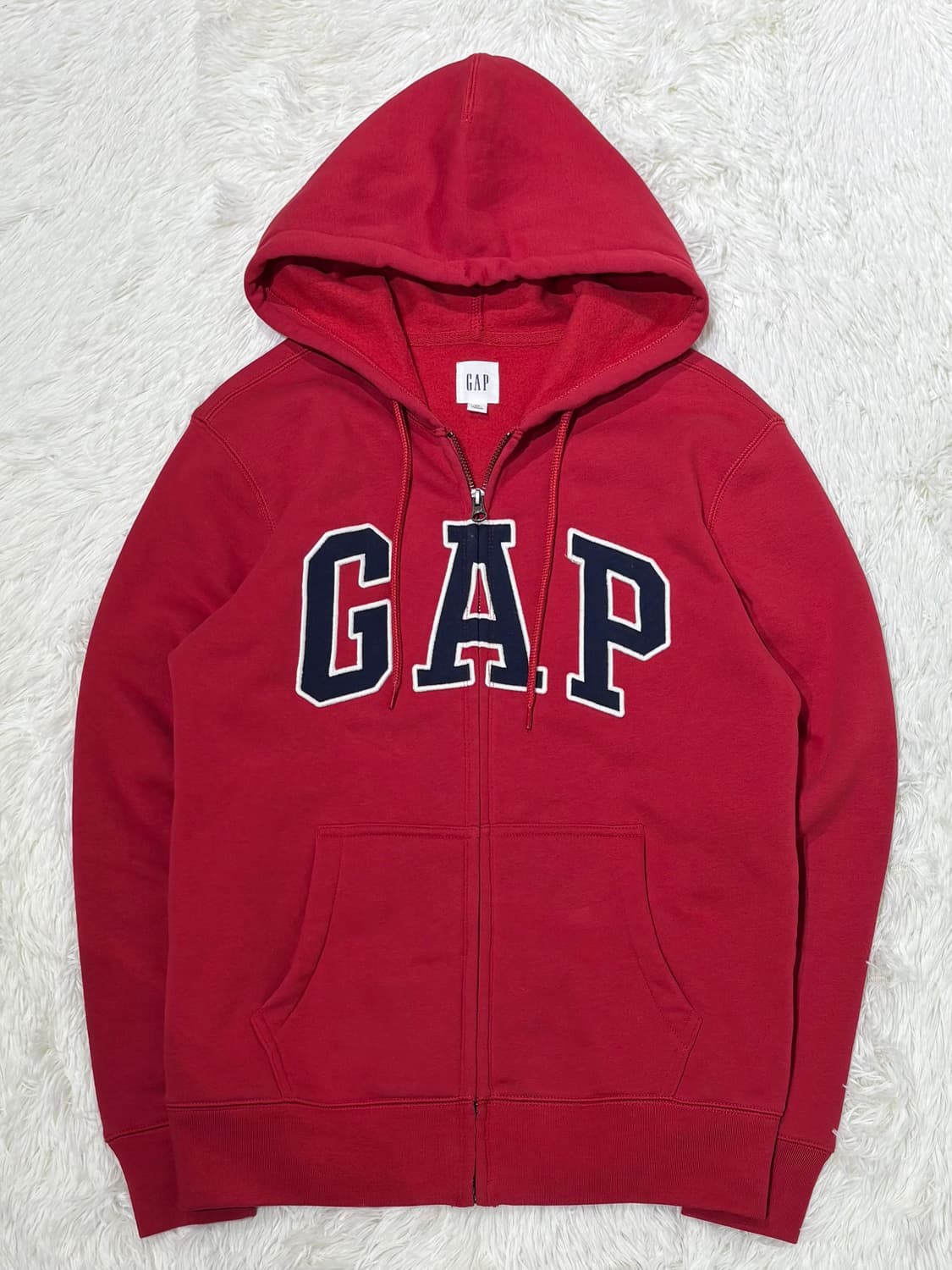 갭 레드 빅로고 후드집업 상품이미지3