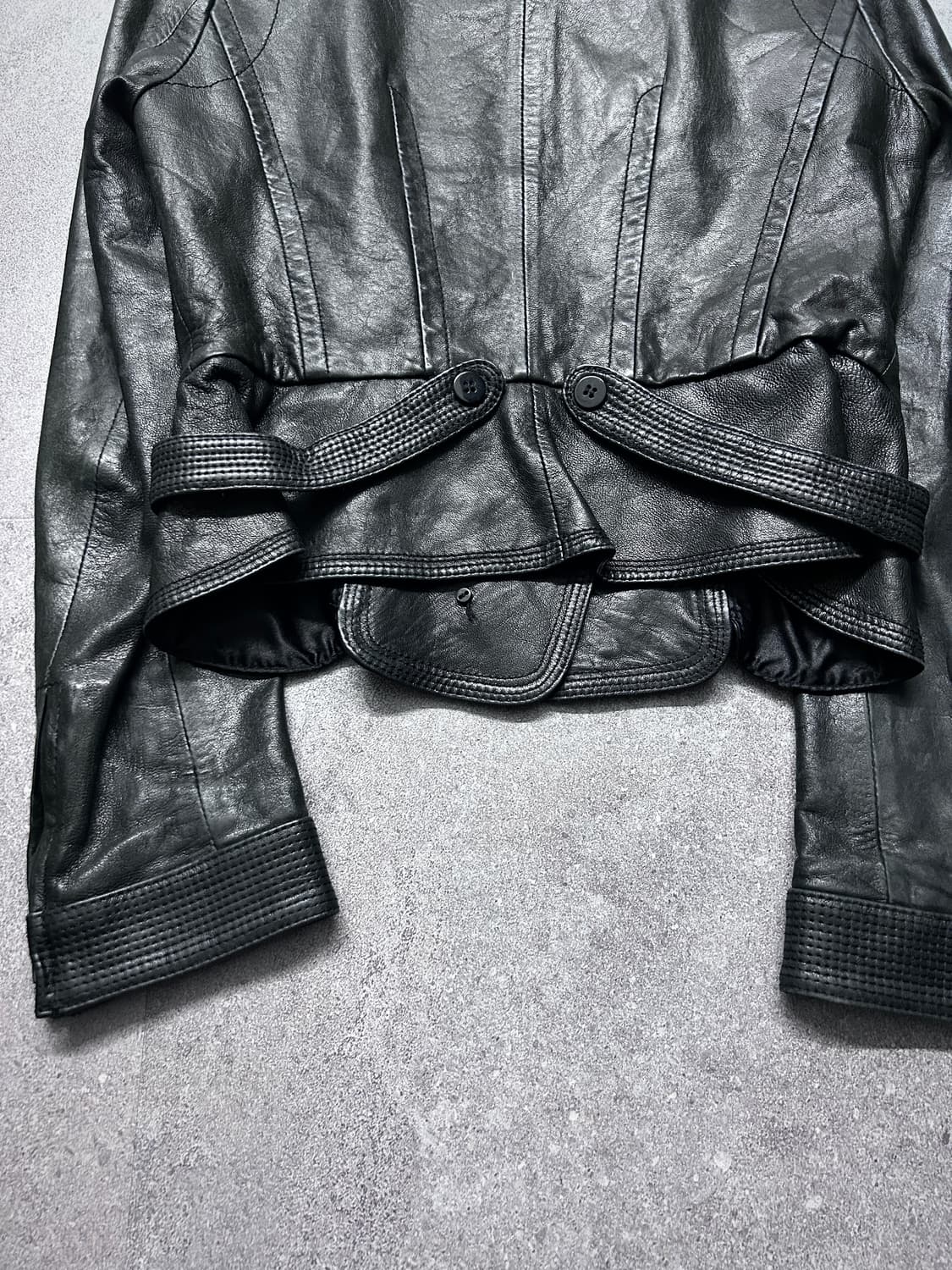 사선 지퍼 하이브리드 클로징 램스킨 자켓 상품이미지7