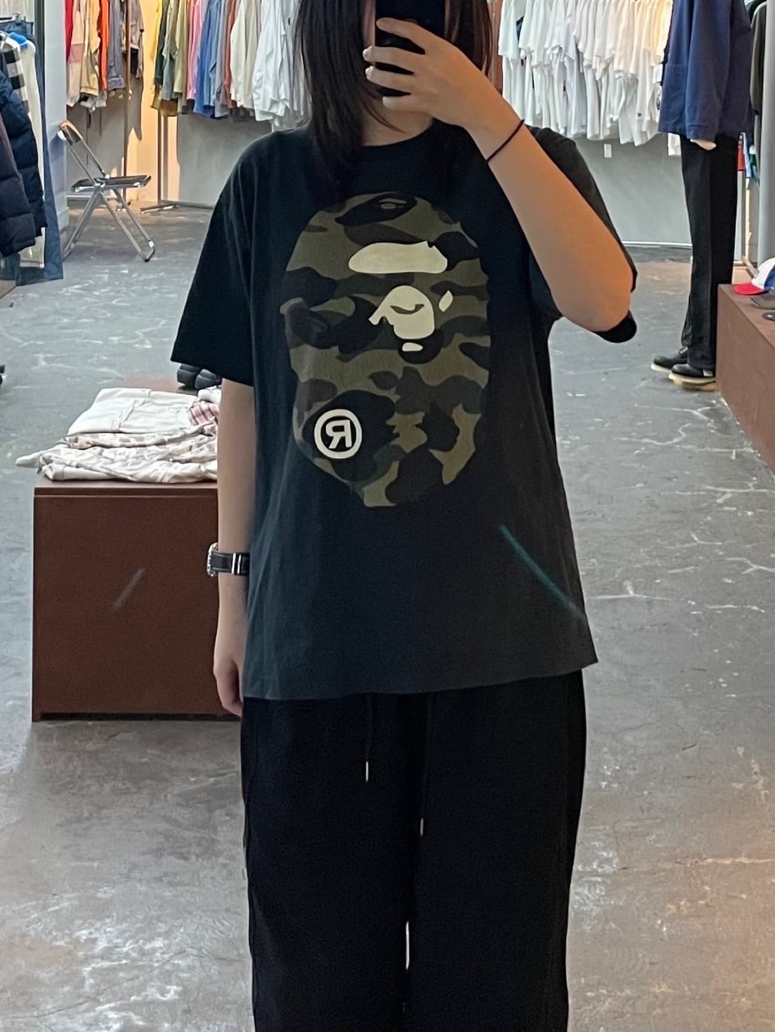 베이프 카모플라쥬 빅 에이프 헤드 로고 반팔 H1387 상품이미지1