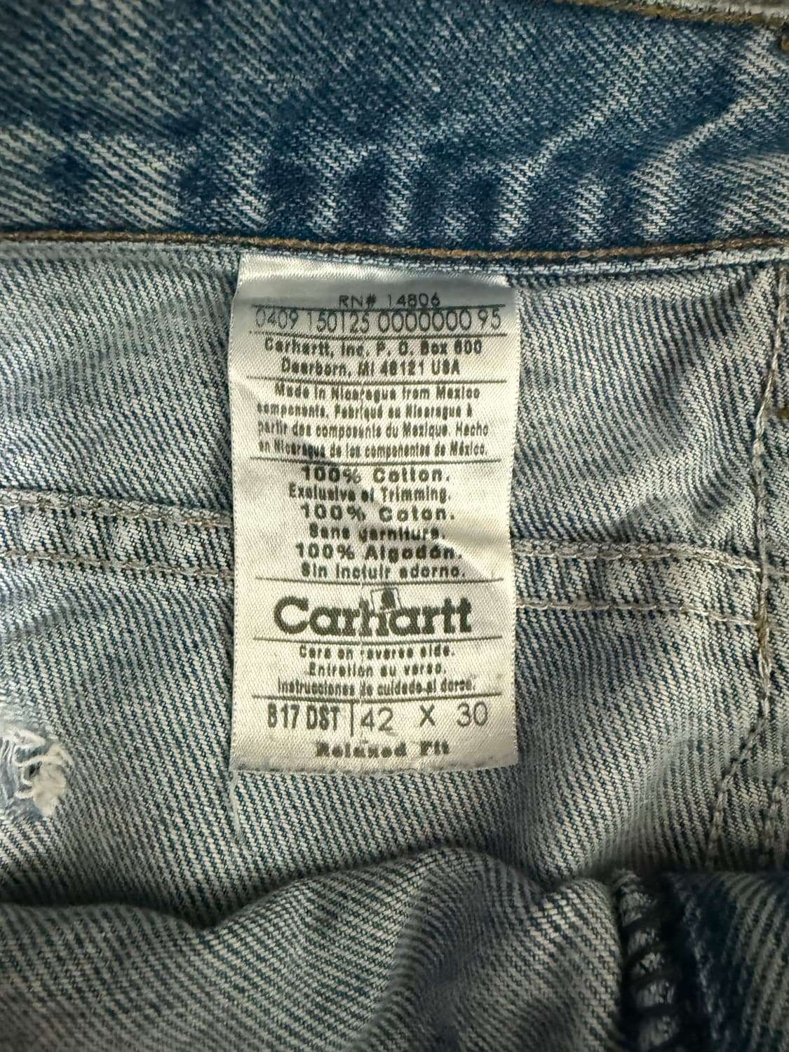 칼하트 데님 청바지 상품이미지2