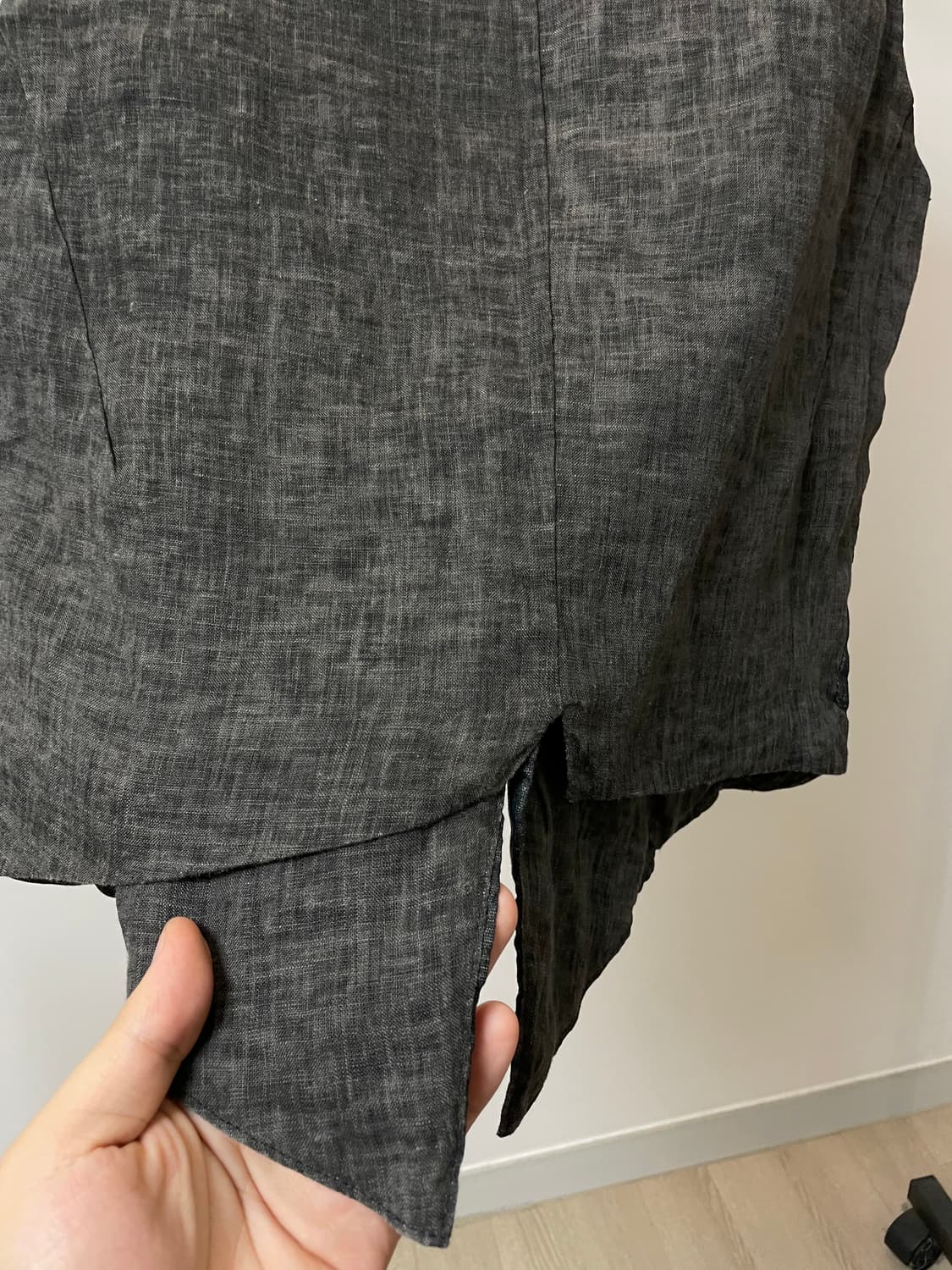 (S) Transit 트랜짓 스트라이프 투톤 린넨 코튼 베스트 상품이미지5