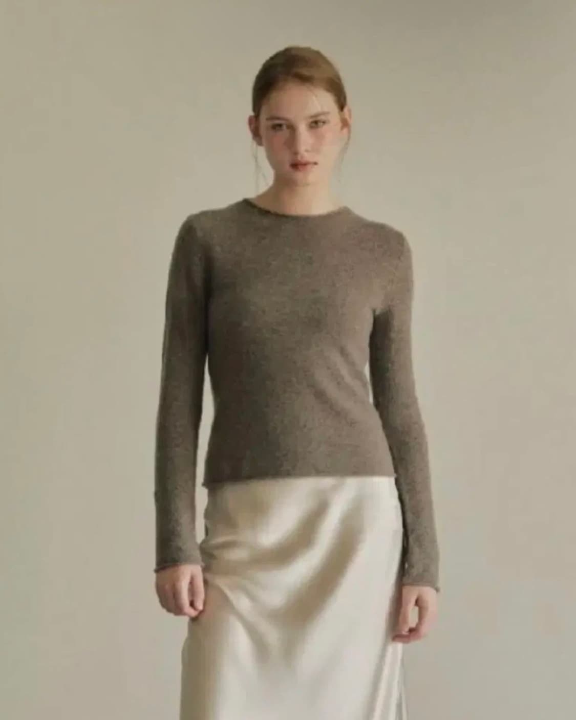 주느세콰 시어 캐시미어 크루넥 니트 모카 s 상품이미지2