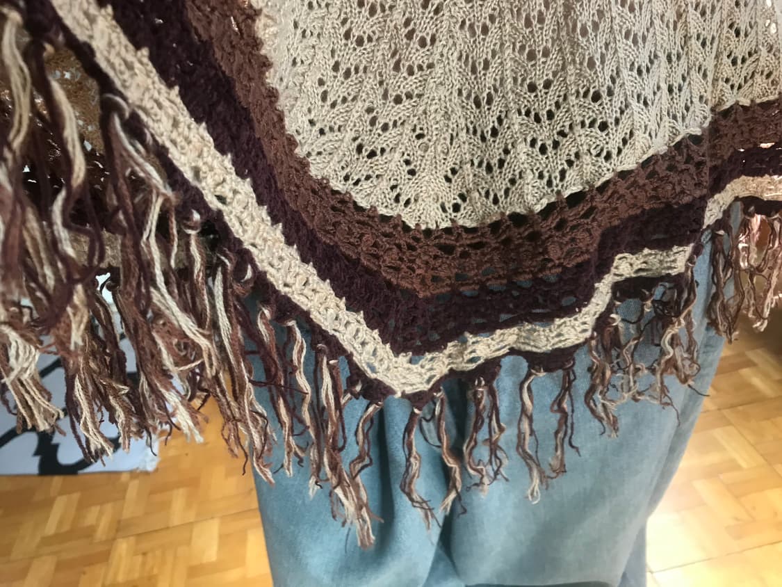 vintage fringe knit cape 상품이미지7