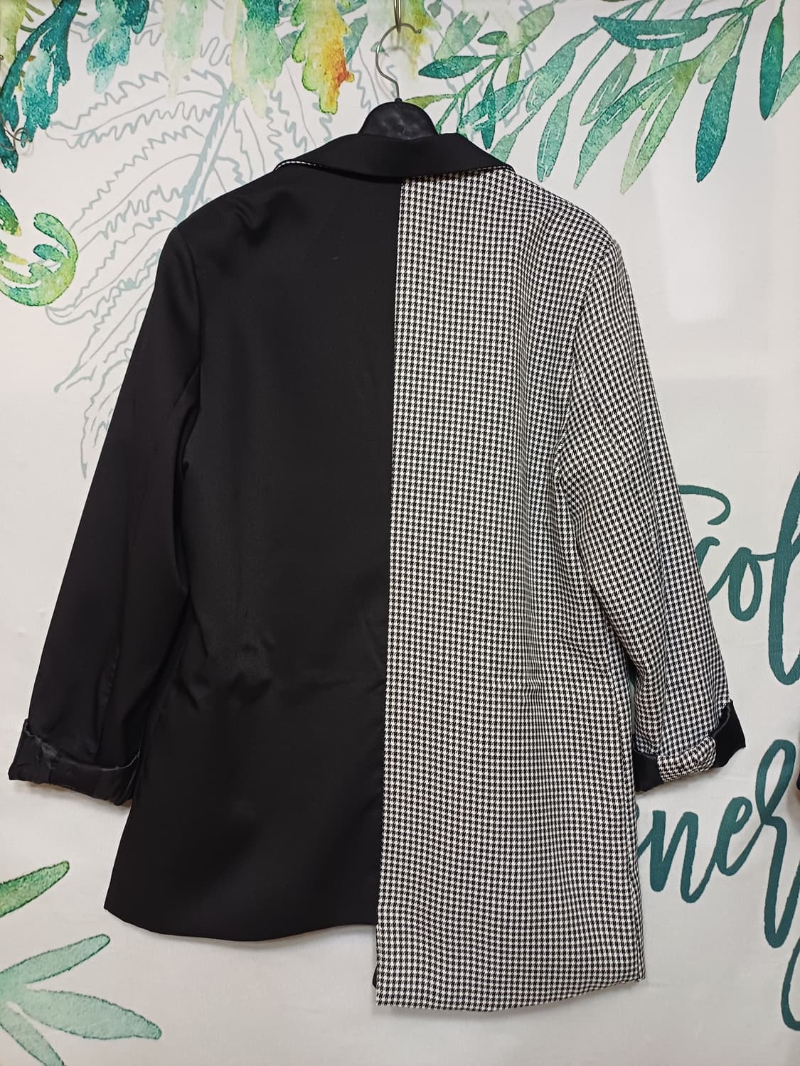 새상품급/유니크 체크 반반 자켓 블레이저 상품이미지3