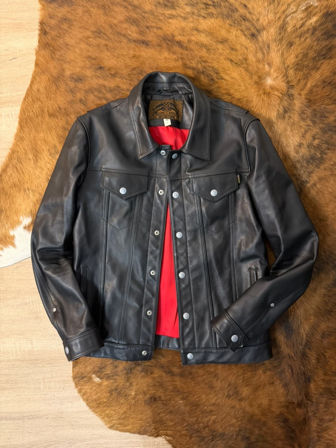 누드본즈 말가죽 트러커 레더 자켓  상품이미지1