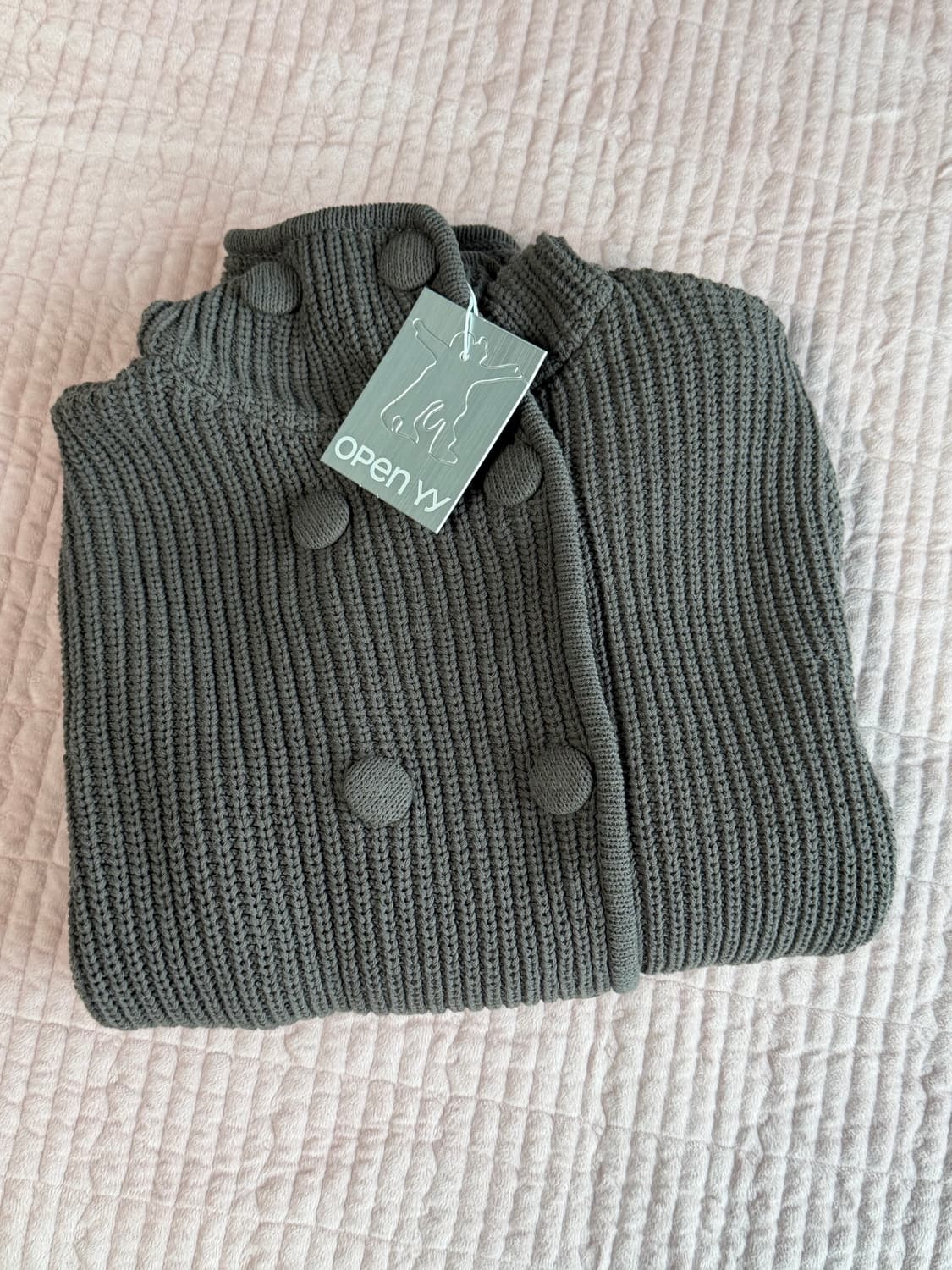 오픈와이와이HOODED BUTTON CARDIGAN,CHARCOAL  M 상품이미지5