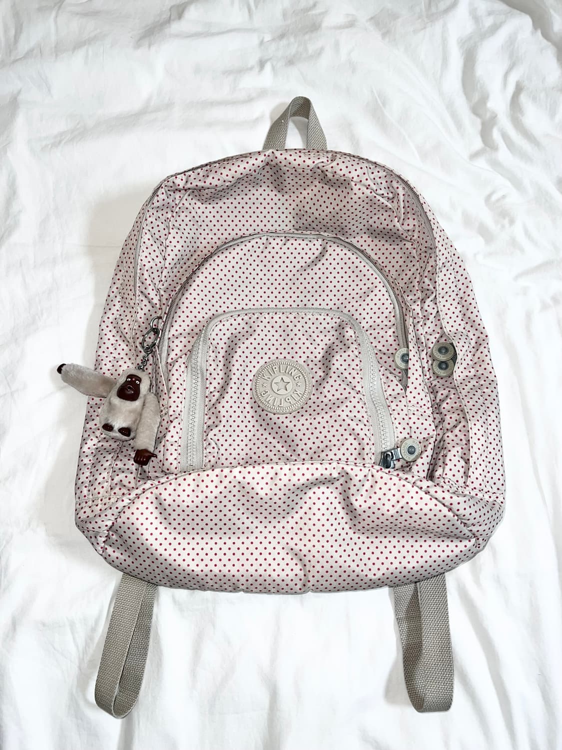 키플링 정품 핑크 도트 백팩 베이지컬러&핑크도트 희귀매물 상품이미지1