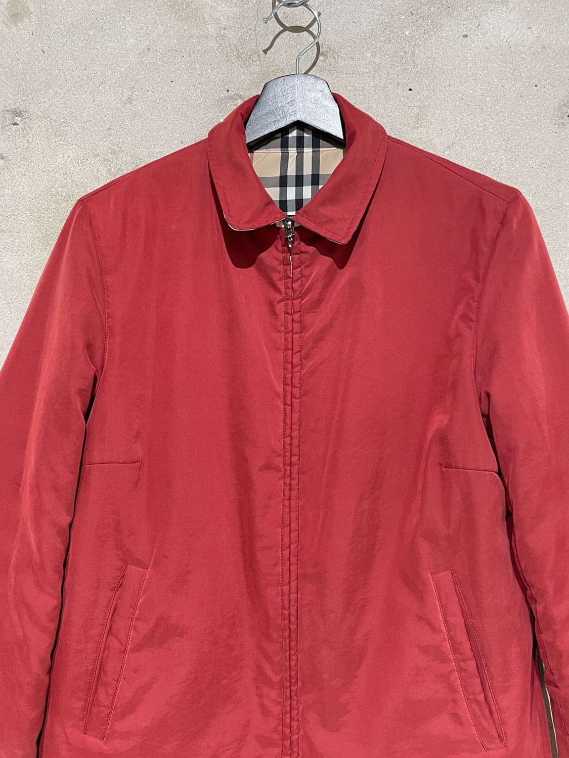 버버리 베이지 앤 레드 리버시블 집업 자켓 상품이미지6
