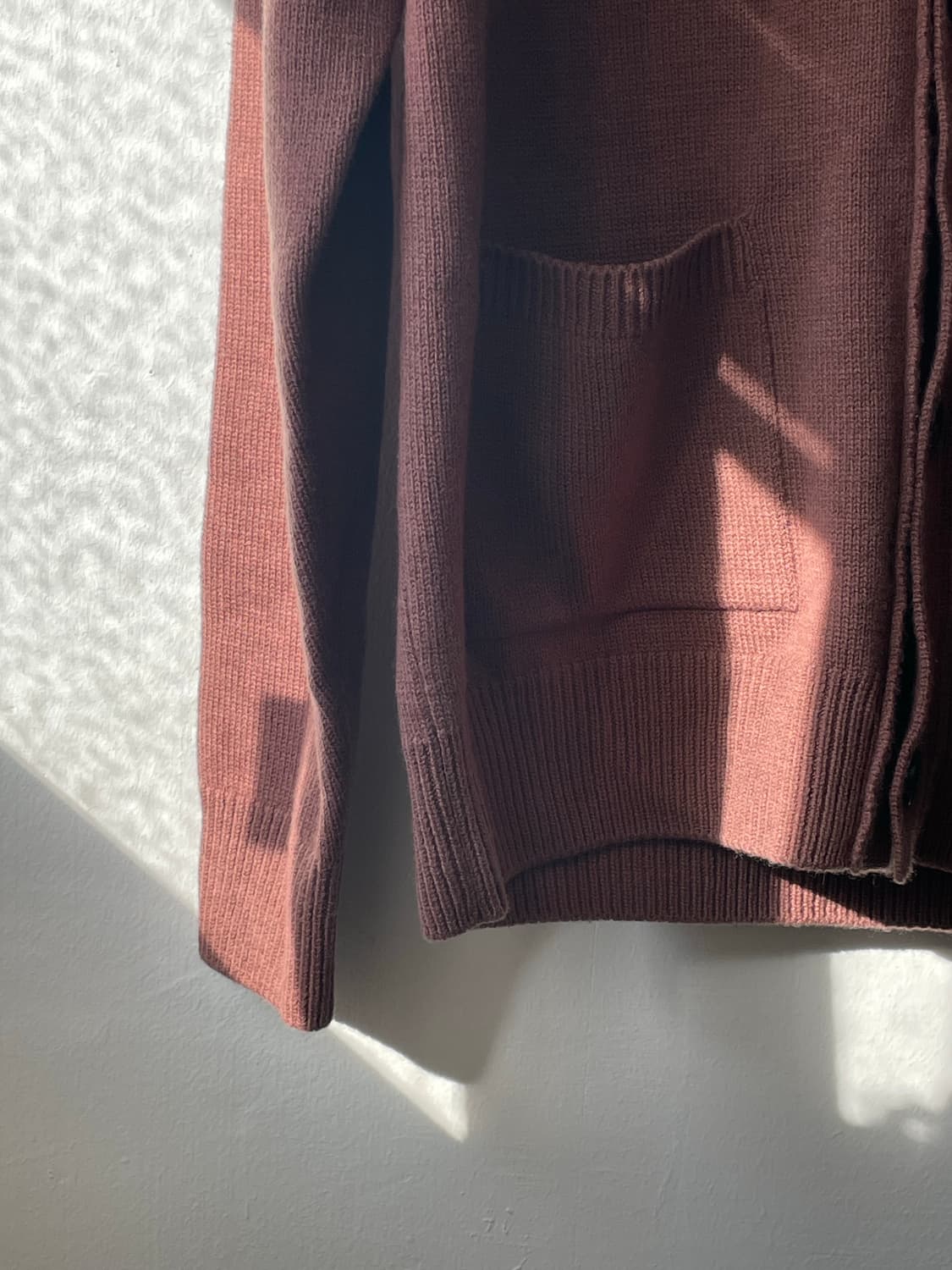 LEIMAN 프리미엄 메리노울100 가디건 브라운 새상품  상품이미지4