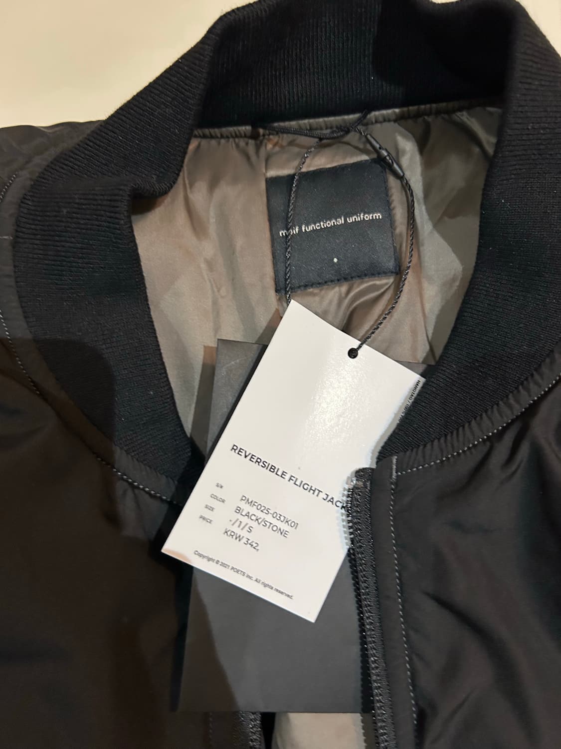 (새상품) 모이프 25fw 리버서블 플라이트 자켓 1사이즈 상품이미지3