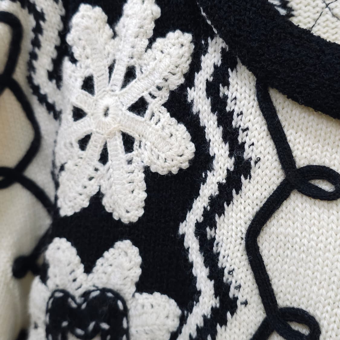 80-90s 일본디자이너 madame NICOLE 자수니트 상품이미지3