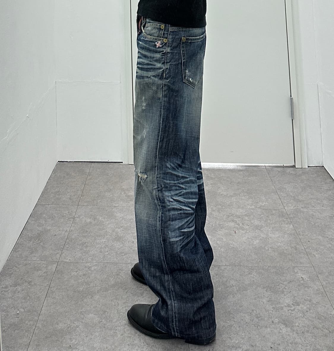 ASK destroyed back patch denim pants 상품이미지2