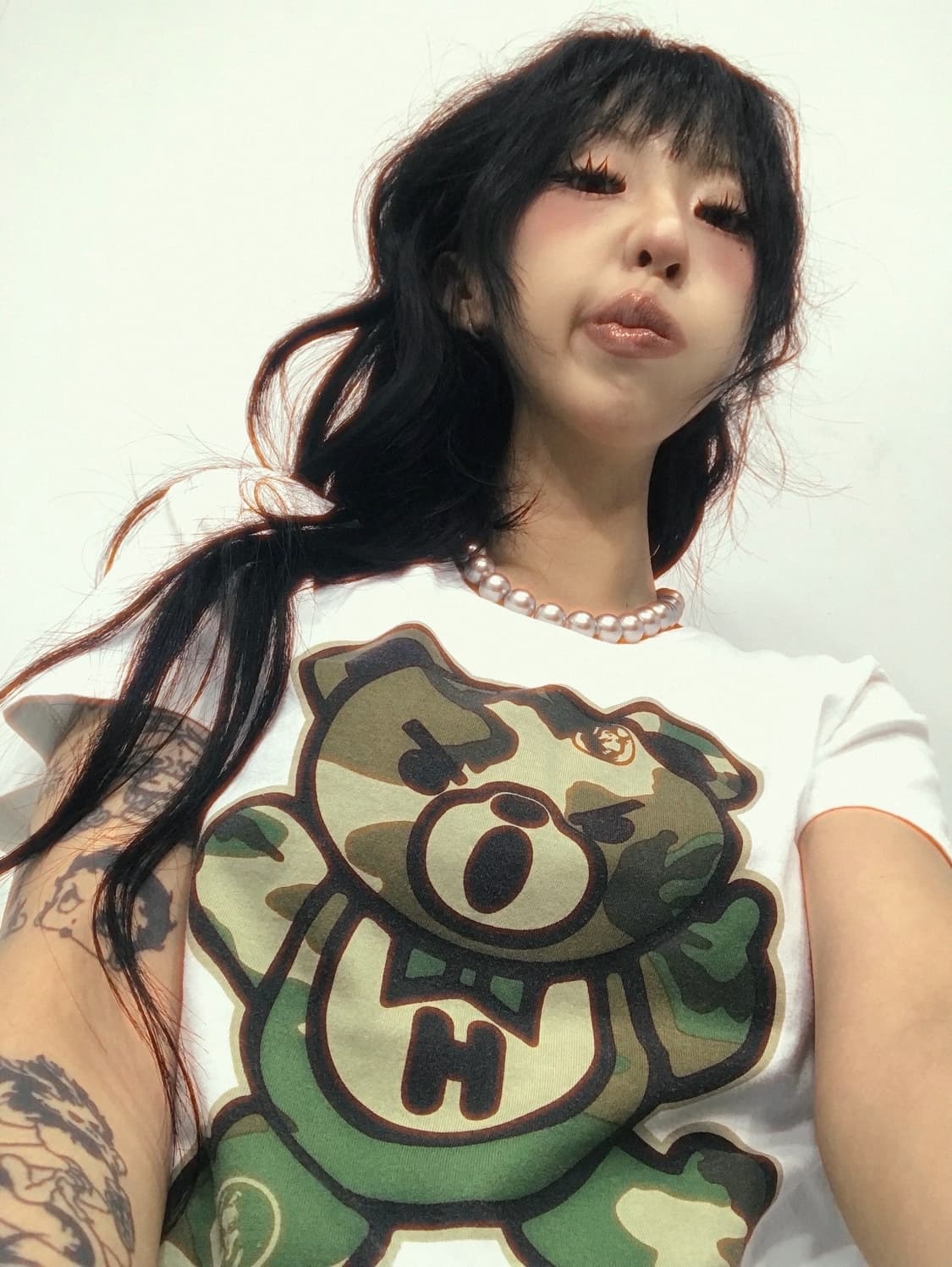 히스테릭글래머 카모 퍽베어 티셔츠 (레어) 상품이미지7