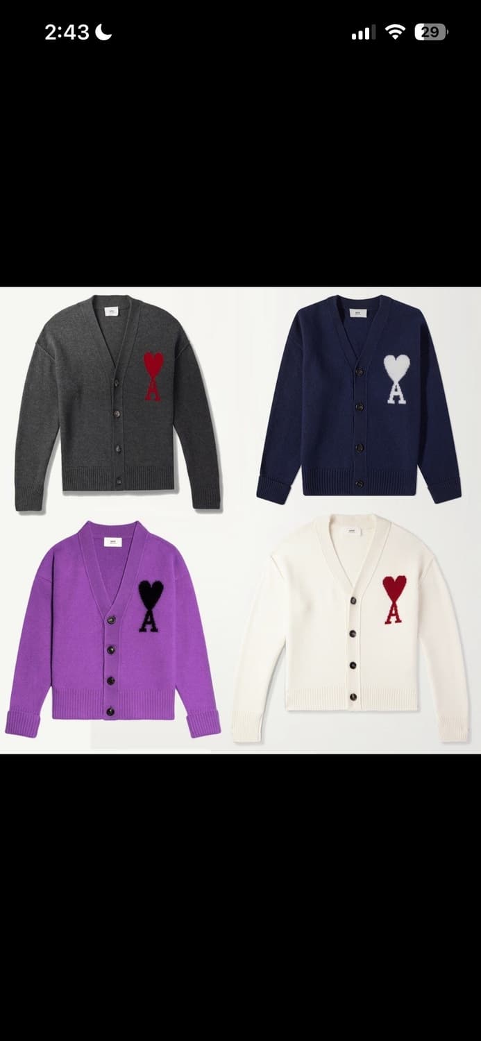 🔥[새상품/정품]🔥아미 빅하트 로고 가디건 3 color 상품이미지1