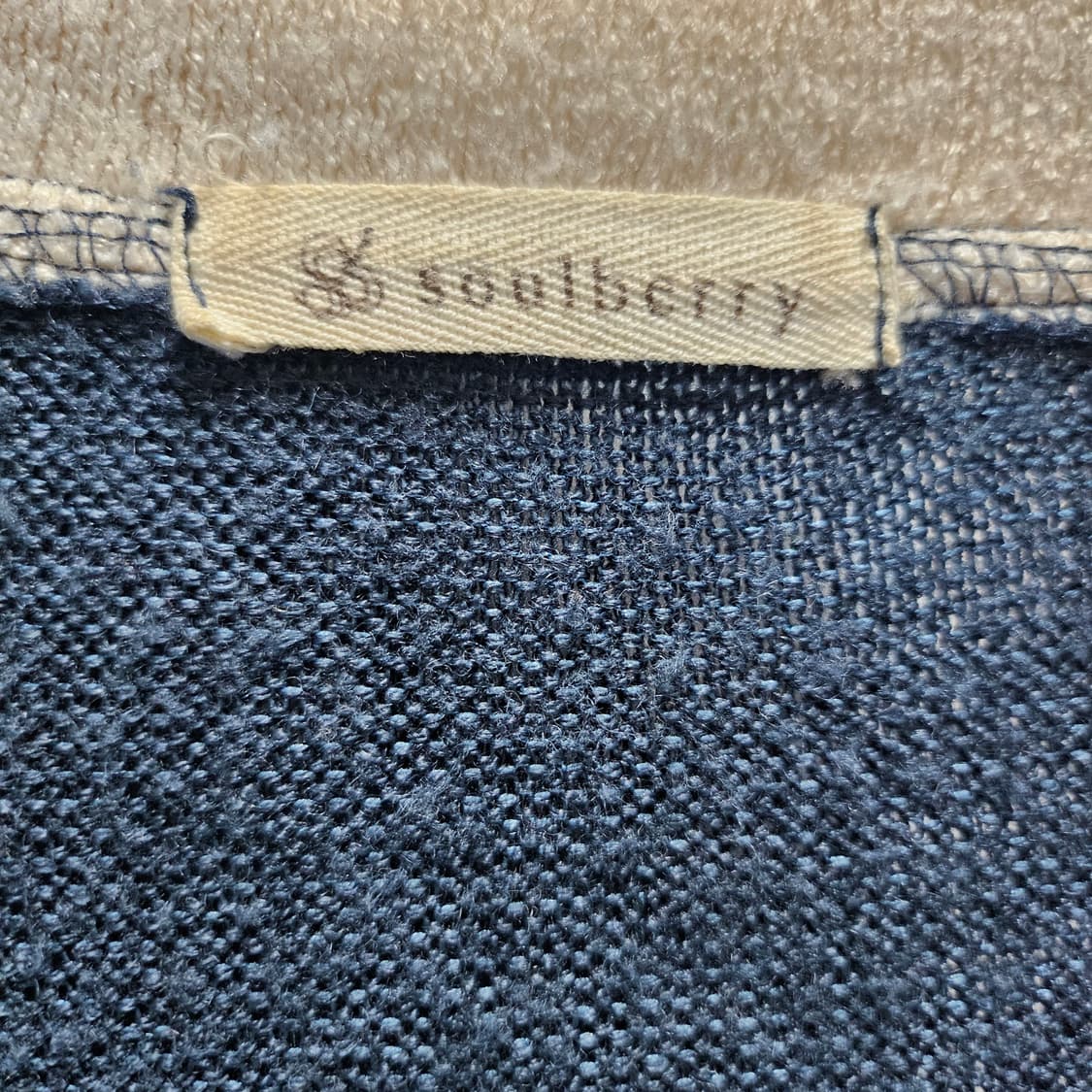 soulberry 핑크 네이비 컬러블록 니트 가디건 상품이미지4