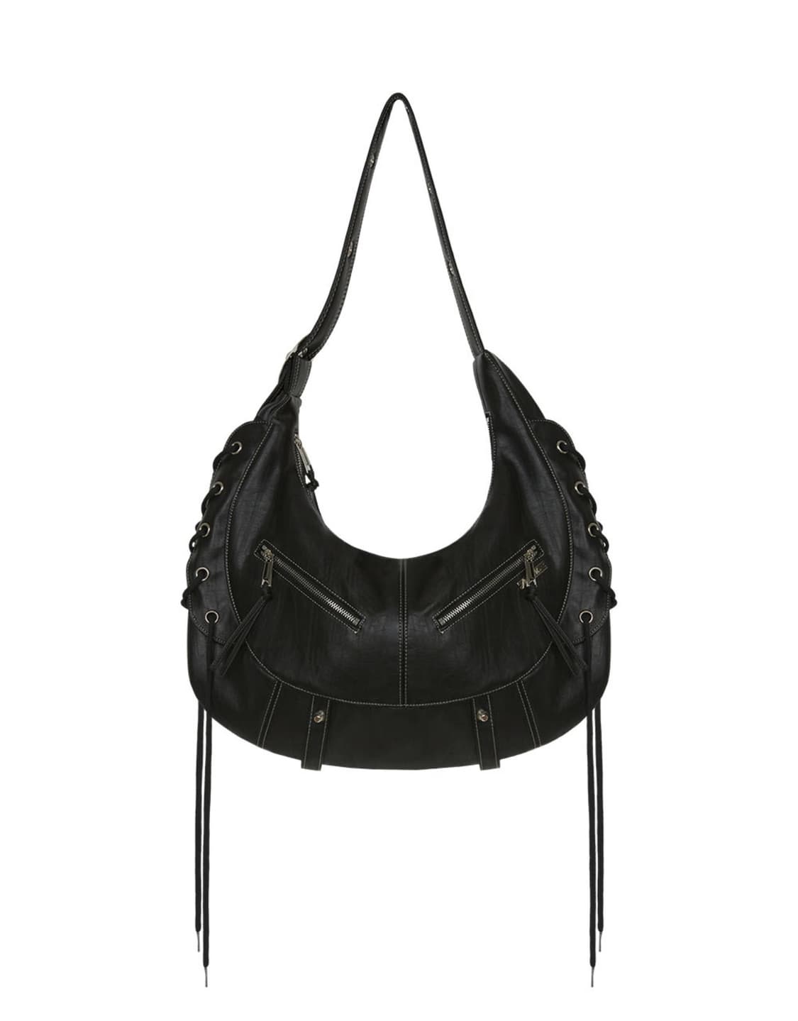 Halfmoon Moto Cross Bag (LEATHER) 상품이미지1