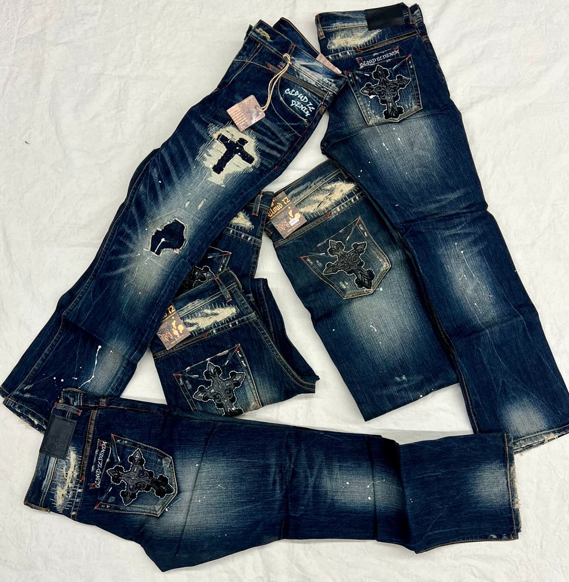 페인팅 포켓자수 워싱진 상품이미지6