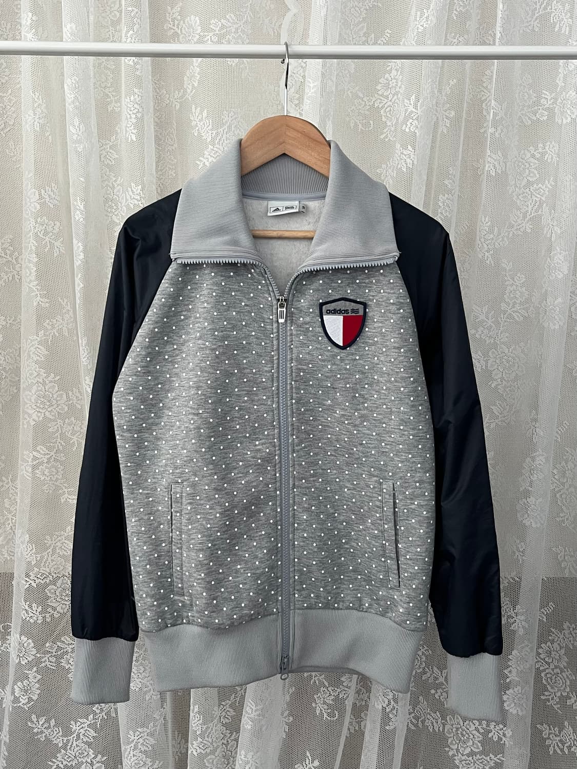 S) 아디다스 도트 기모 집업 자켓 상품이미지1