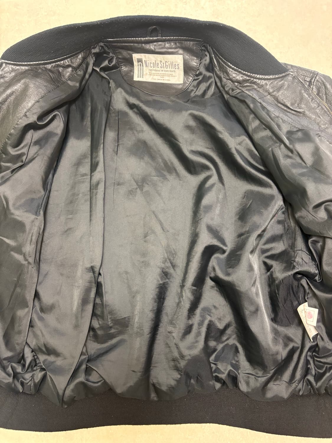 니콜생질르 Nicole St Gilles 소가죽 블랙 레더 자켓 XL 상품이미지10