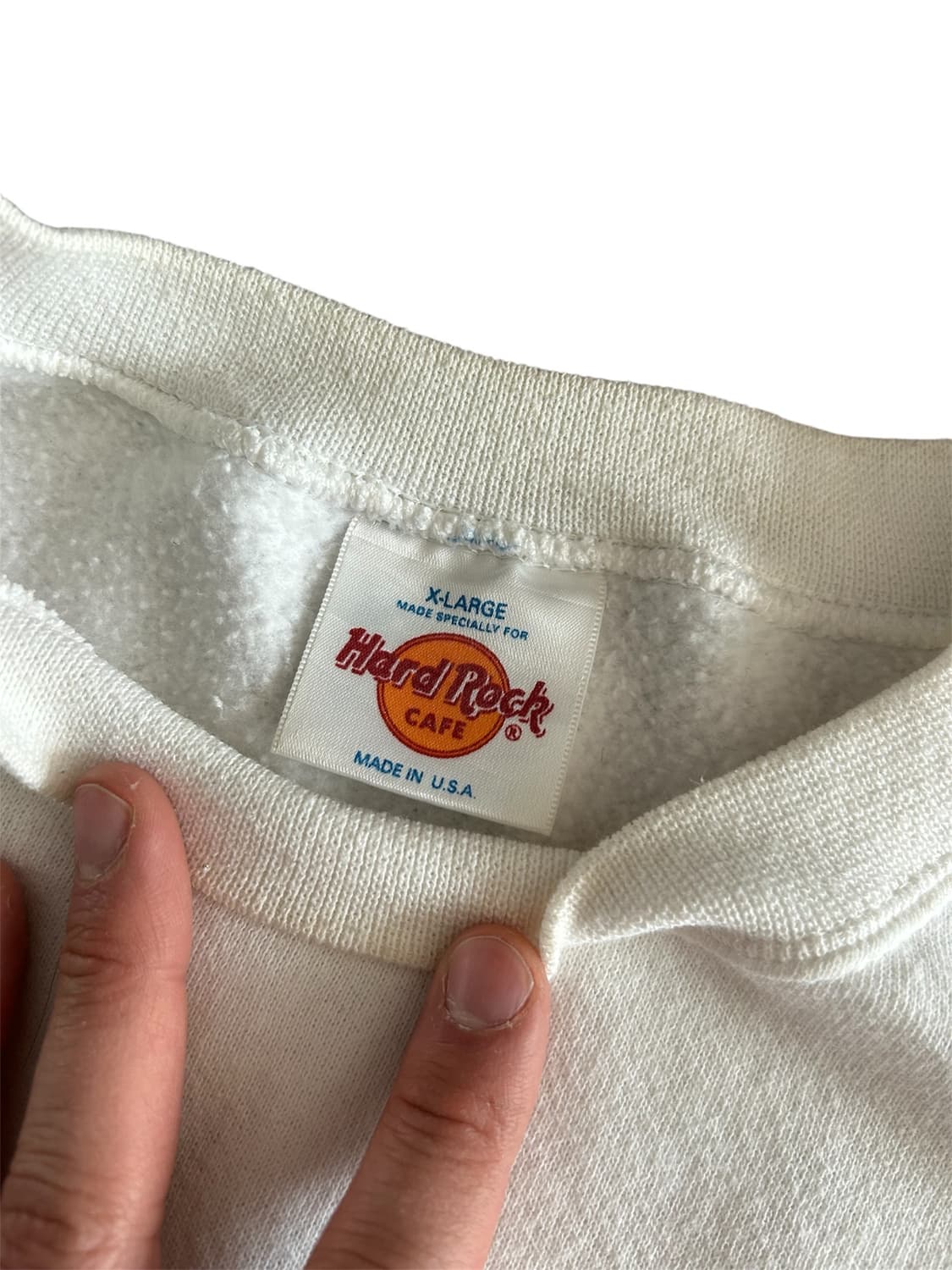 [XL] 90s USA 하드락 카페 스웻셔츠 아이보리 상품이미지3