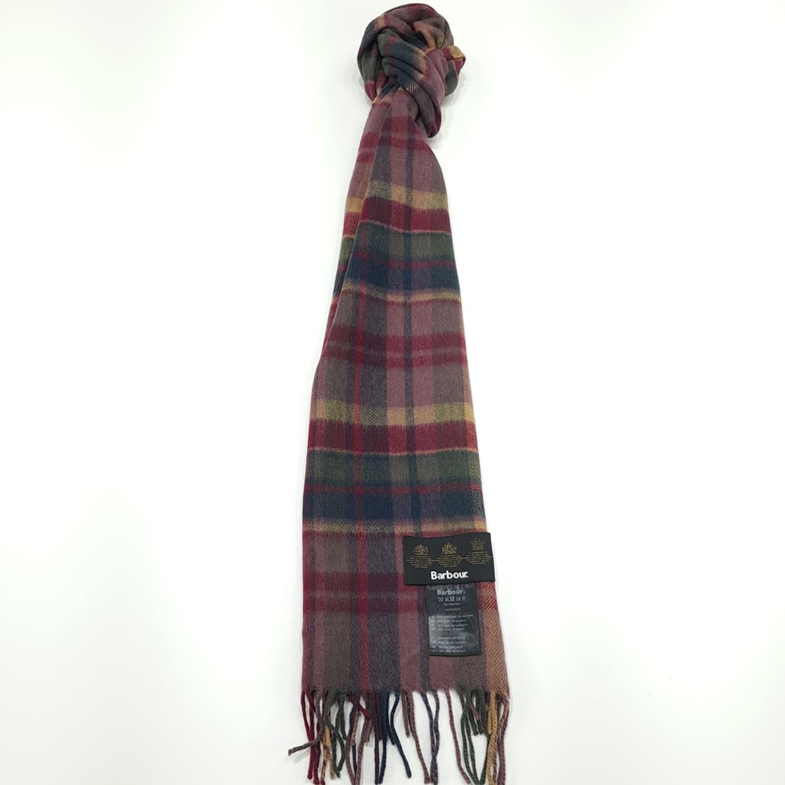 MX238 바버 버건디와인 타탄체크 램스울 캐시미어 목도리 머플러 상품이미지3