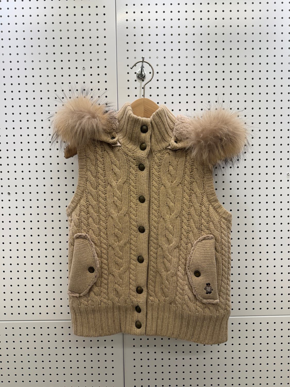 티니위니 케이블 라쿤 패딩 조끼 U555 상품이미지2