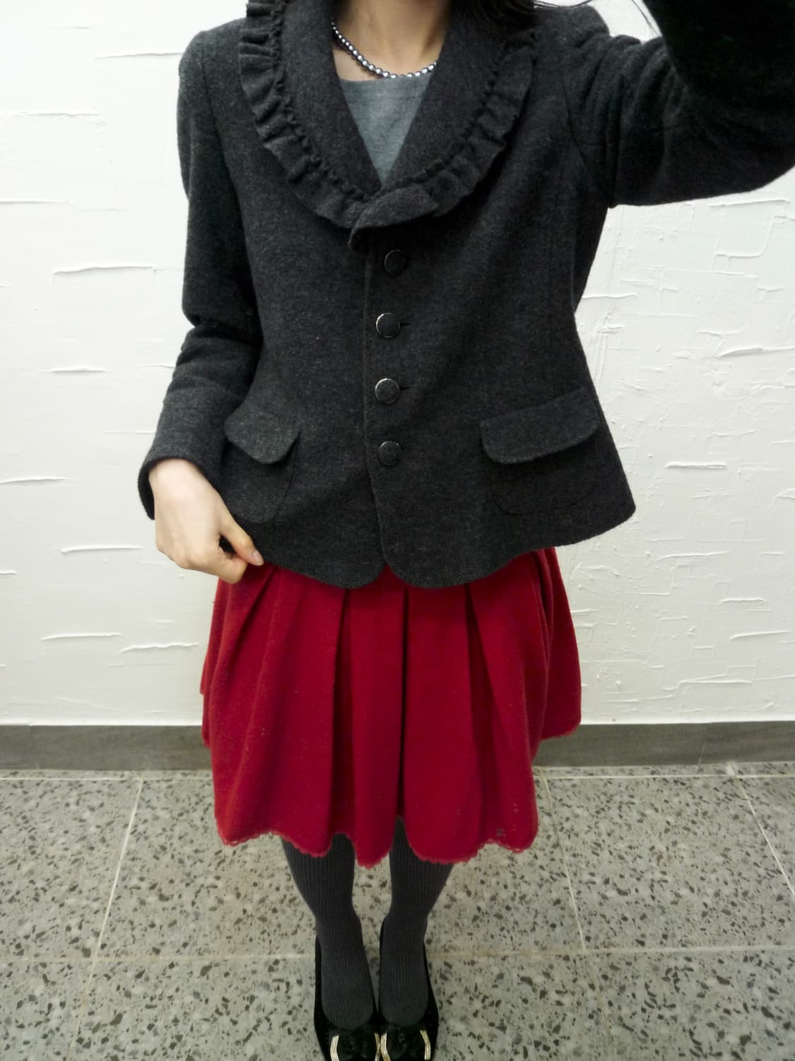 ruffle collar coat 상품이미지2