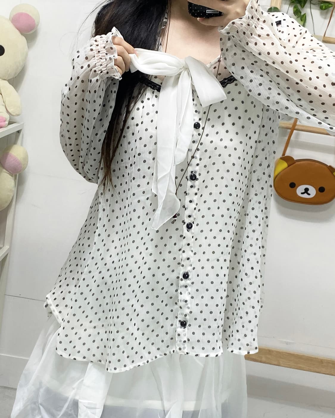 ꒰ঌ 도트 무채색 모리걸 세트 ໒꒱ 상품이미지4