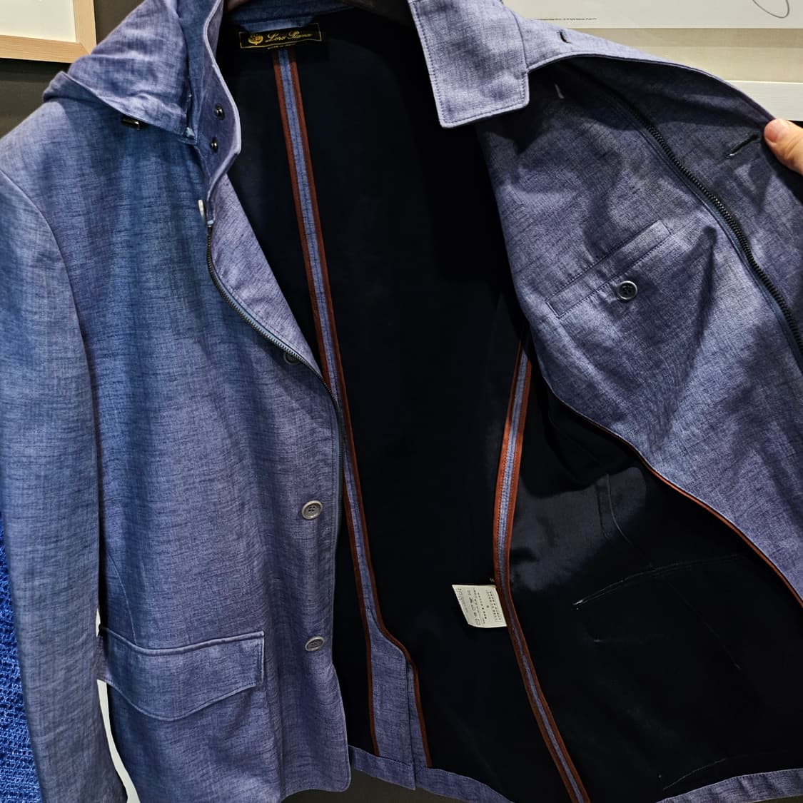 로로피아나 데님 레인시스템 후드 코트 ( 탈부착 ) 상품이미지4