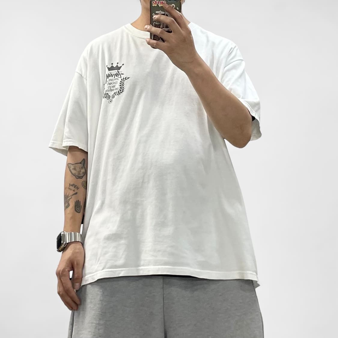 스투시 Stussy 크라운 레스 반팔 티셔츠 화이트 상품이미지1