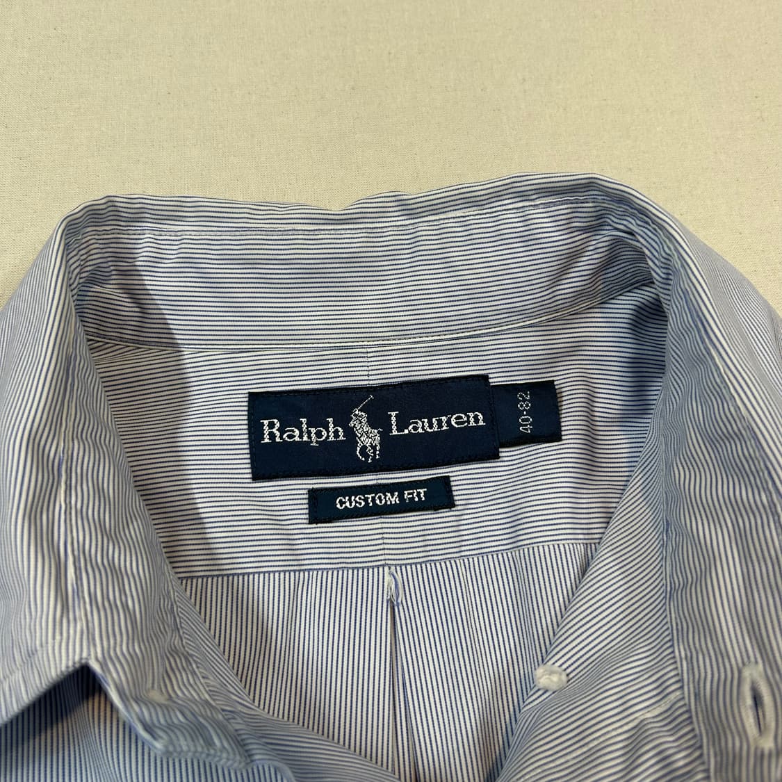 S) 폴로 랄프로렌 클래식 블루 스트라이프 포플린 셔츠 상품이미지8