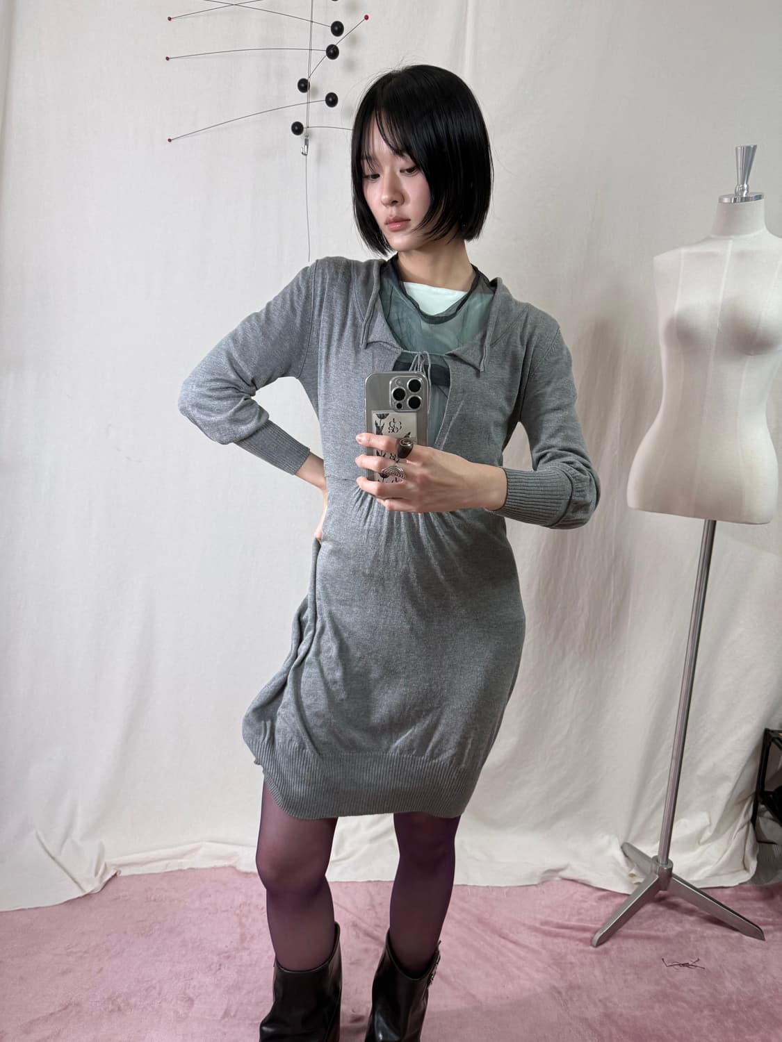 Sportmax 실크 블렌드 니트 튜닉 드레스 상품이미지1