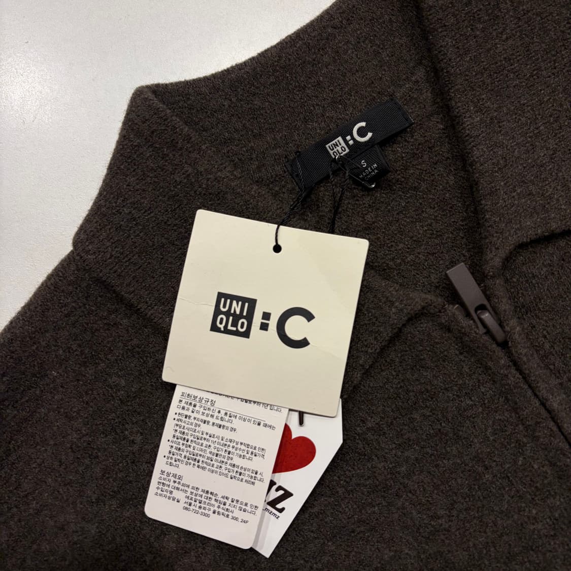 [S] 유니클로 C라인 울 블랜드 브라운 집업 자켓 새상품 C963 상품이미지4