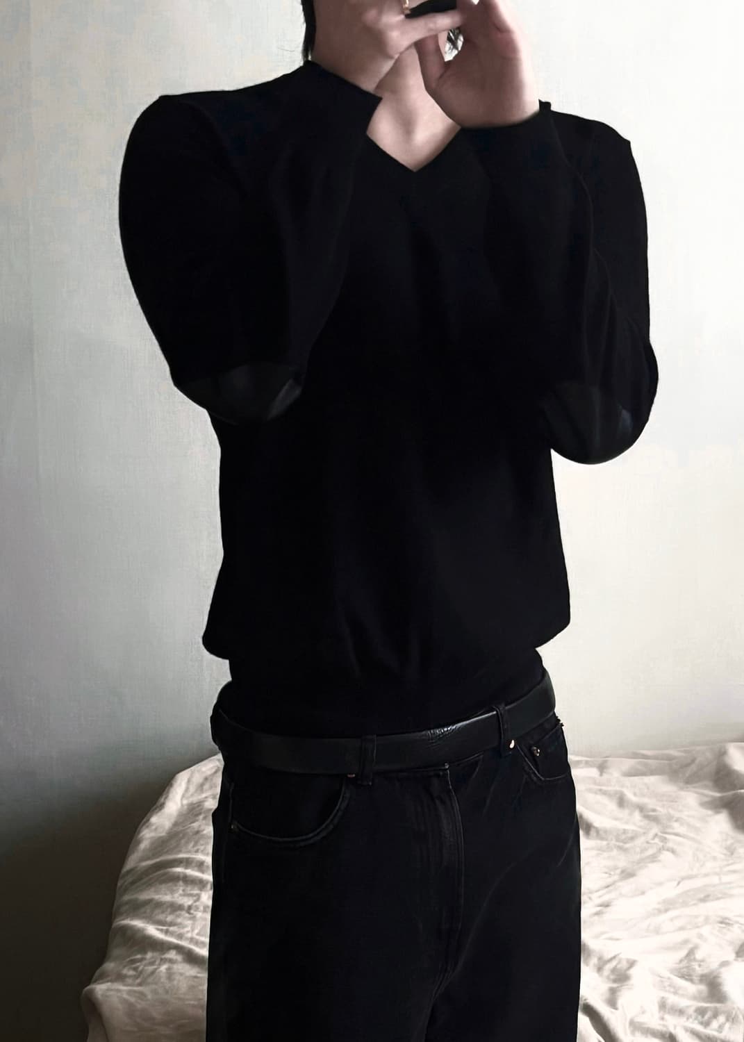 마르지엘라 램 레더 엘보우 울 니트 상품이미지4