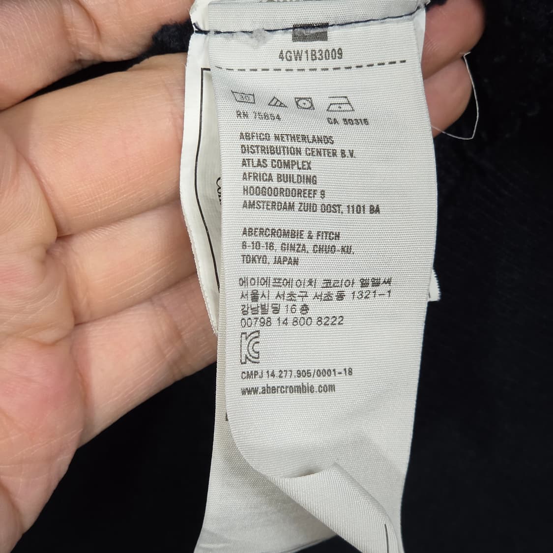 아베크롬비 다크 네이비 기모 후드집업 상품이미지10