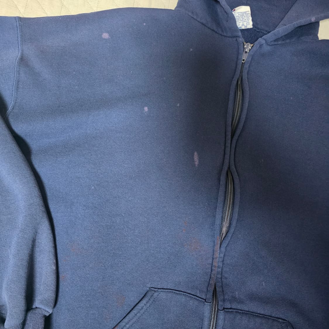 [XXL] 90s 러셀 애슬레틱 후드집업 네이비 베드 블리칭ver.14 상품이미지3