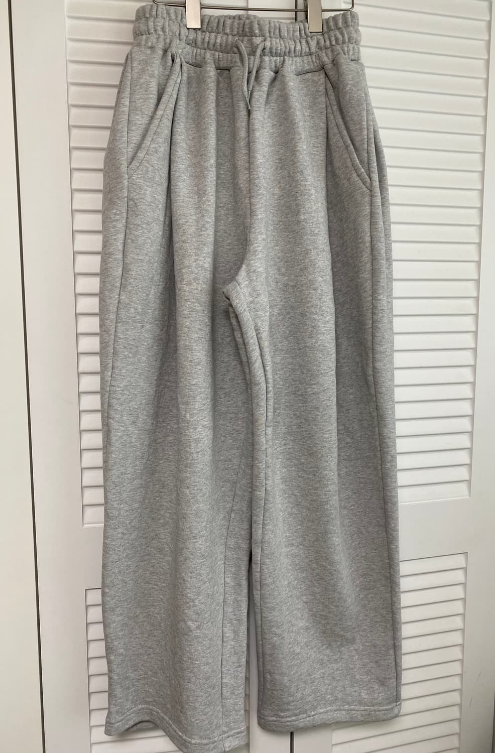 스웨이드 투턱 롱 팬츠 그레이 L사이즈 상품이미지2