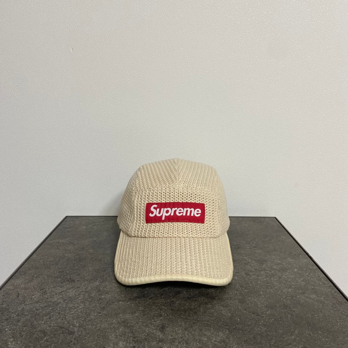 슈프림 캠프캡 모자 스트링 내츄럴 레드 박스로고 상품이미지1