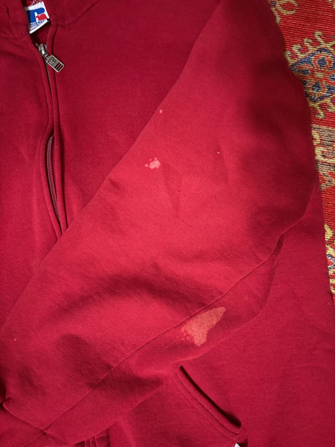 90s 미제 러셀 빈티지 후드집업 레드 상품이미지3