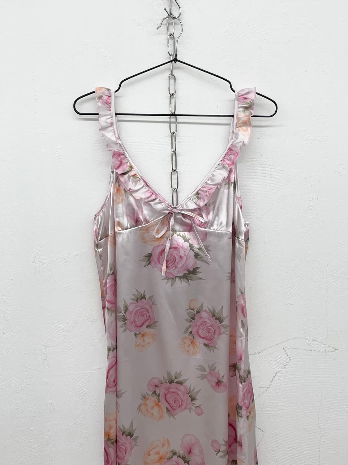 핑크 로즈 새틴 슬립 상품이미지5