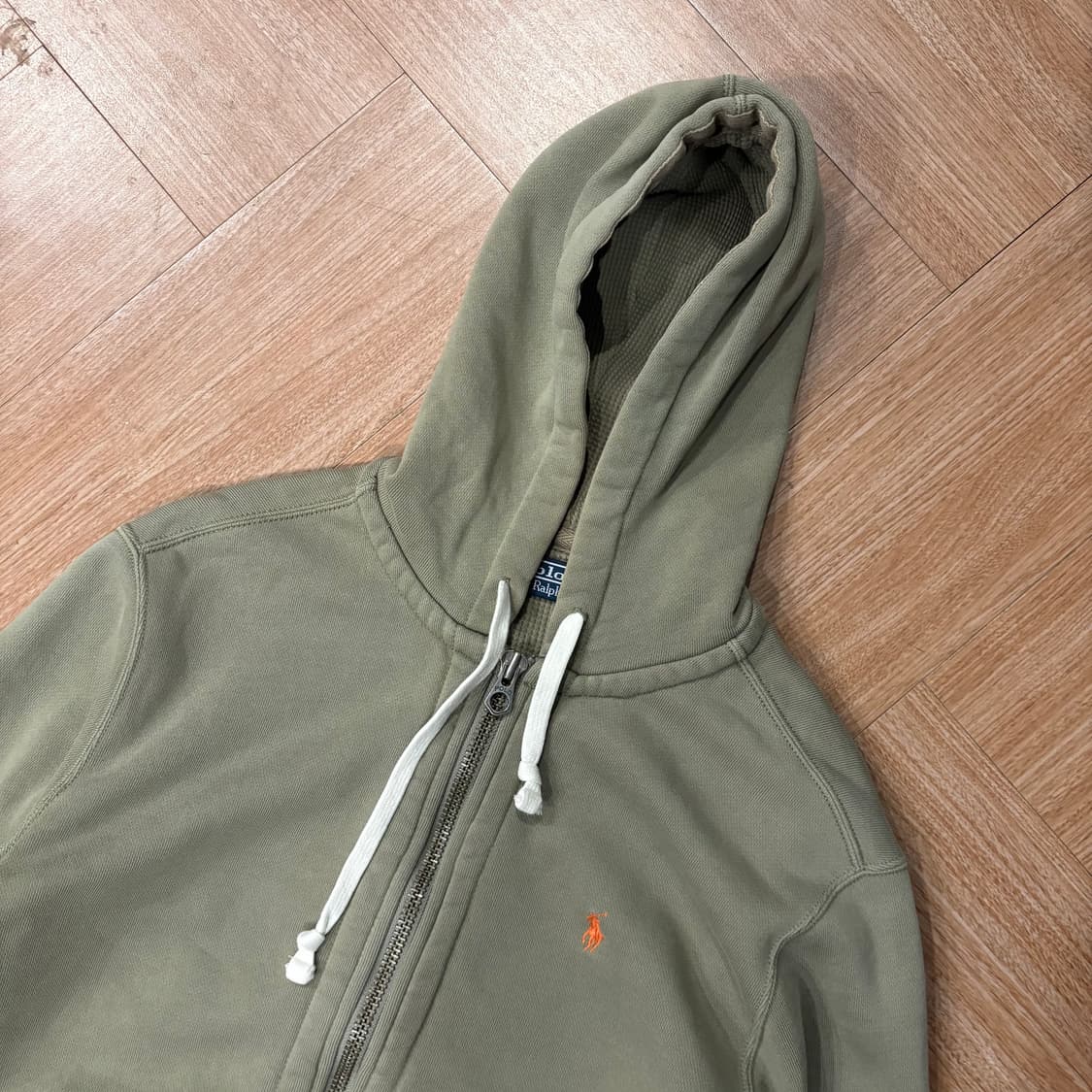 폴로 랄프로렌 카키 와플 라인 후디 집업 상품이미지2