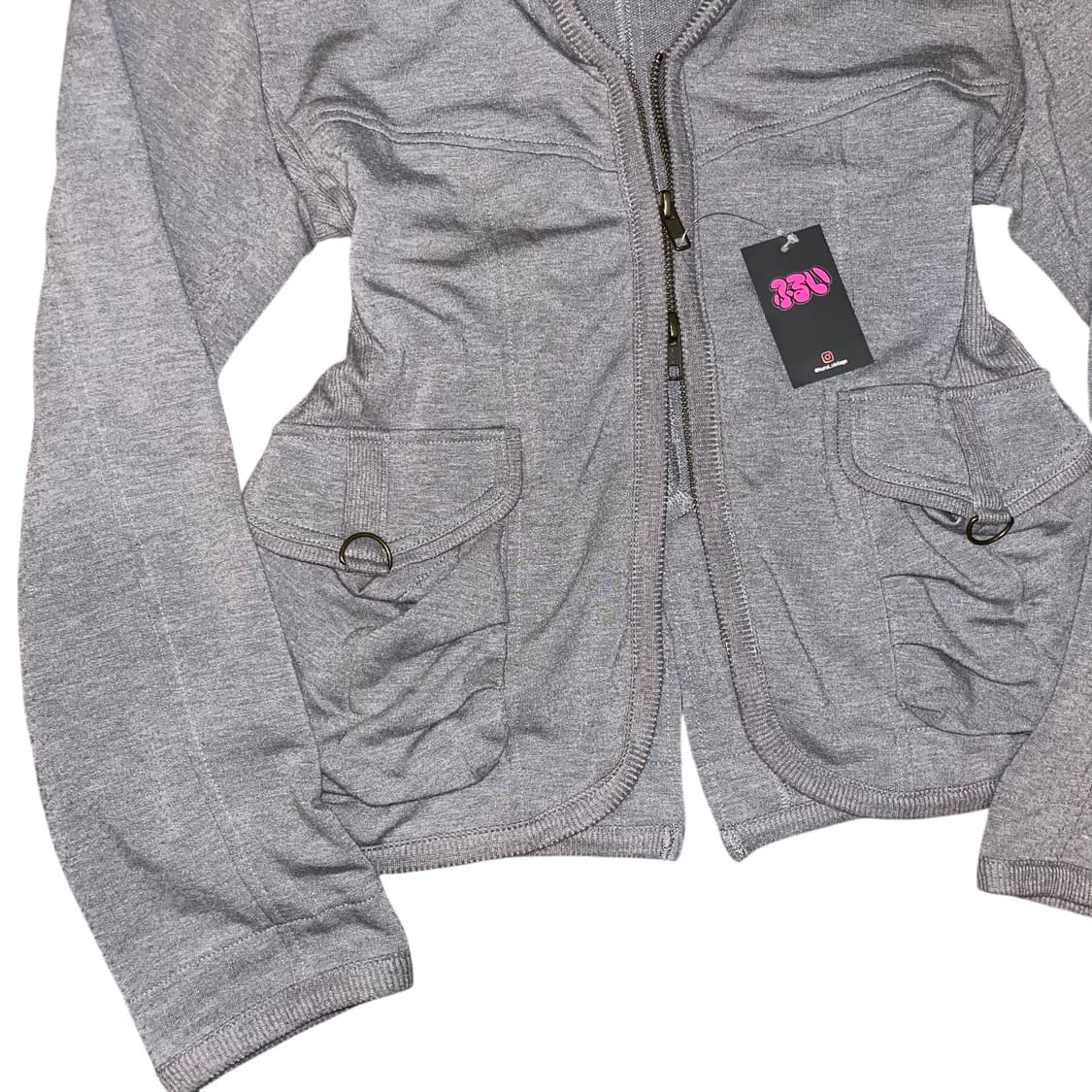 입체포켓 투웨이 면 후드집업 y2k갸루펑크 상품이미지2