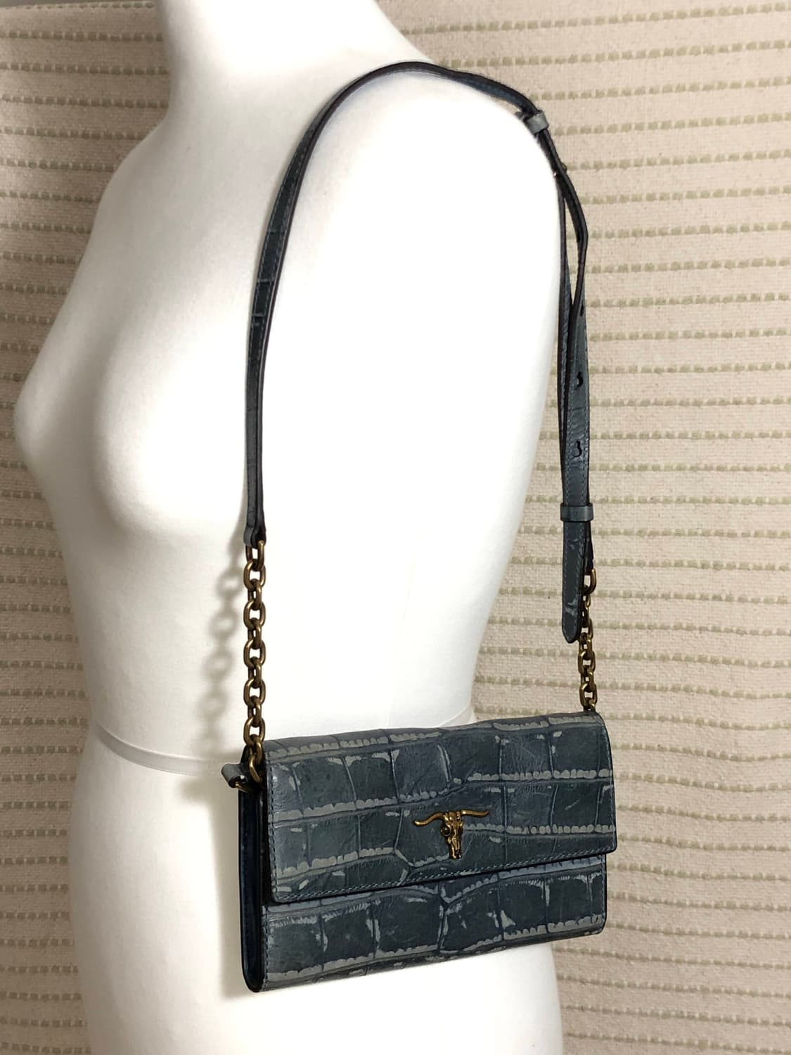 폴로 랄프로렌 블루 염소가죽 미니 크로스백 숄더백 지갑 가방 상품이미지1