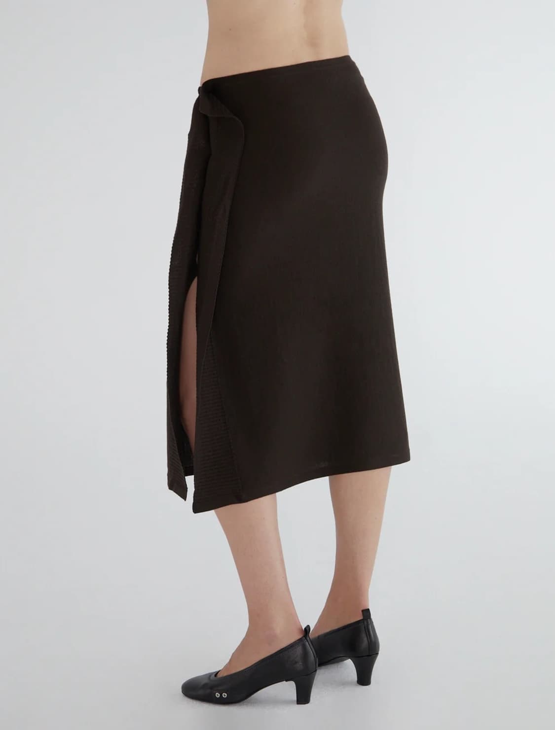 [XS,S]팔로마울 Charco 버튼 니트 스커트/브라운 상품이미지5