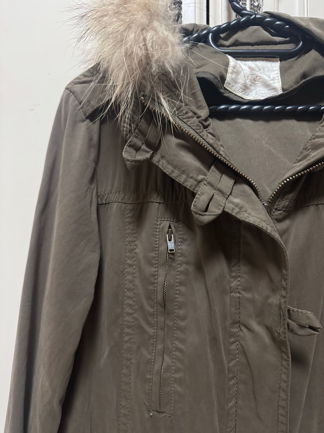 빈티지 모리걸 하구미 후드 퍼 야상 브라운 카키 점퍼 상품이미지3