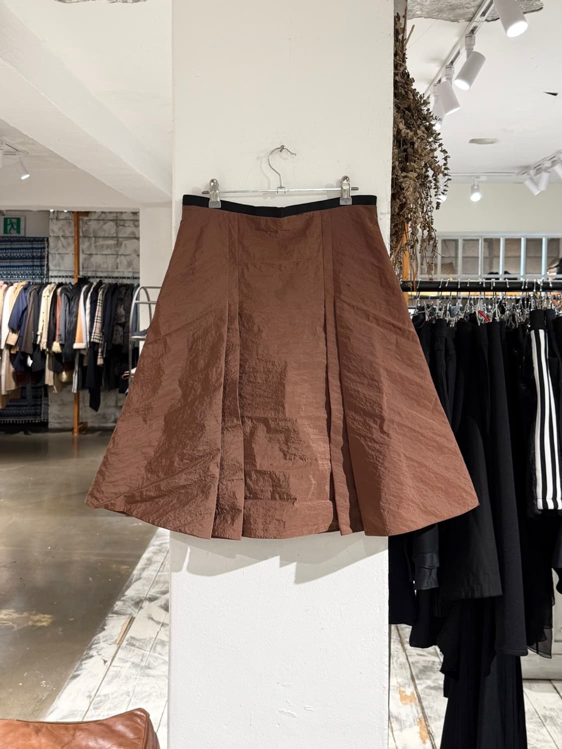 마르니 브라운 플레어 나일론 미디 스커트 상품이미지4