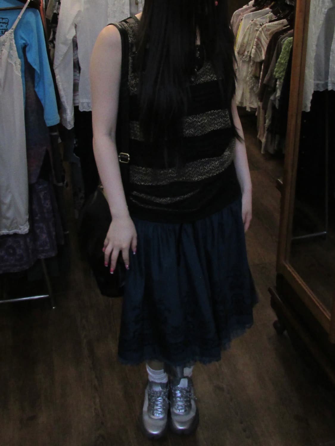 jpn vintage Romantic Lace Trim Skirt 상품이미지2