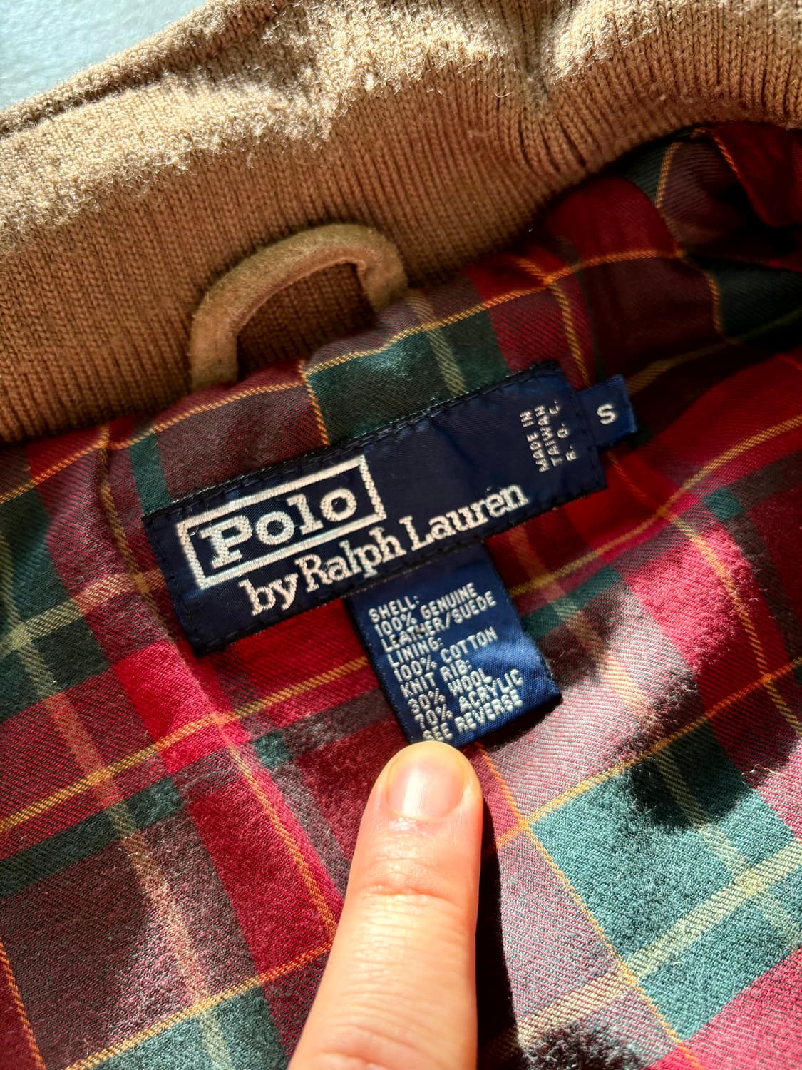 90's 폴로 랄프로렌 헤비 스웨이드 헤링톤 자켓 S 상품이미지9